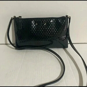 Kate spade black vinyl crossbody handbag